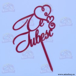 Topper "Te Iubesc" Inimi -...