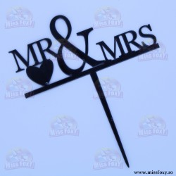 Topper "Mr & Mrs" Inimă -...