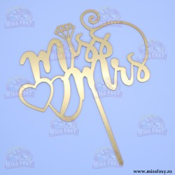 Topper "Miss to Mrs" - Auriu