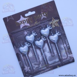 Set Lumanari Inima Argintiu