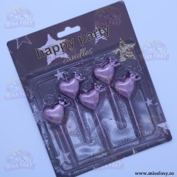 Set Lumanari Inima Roz