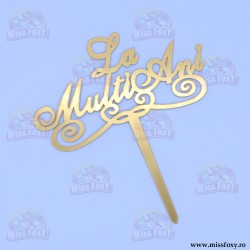 Topper "La Mulți Ani" - Auriu
