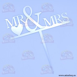 Topper "Mr & Mrs" Inimă -...