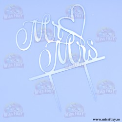 Topper "Mr & Mrs" Inimă -...