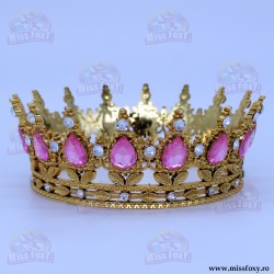 Coroniță PVC  - Auriu+Roz